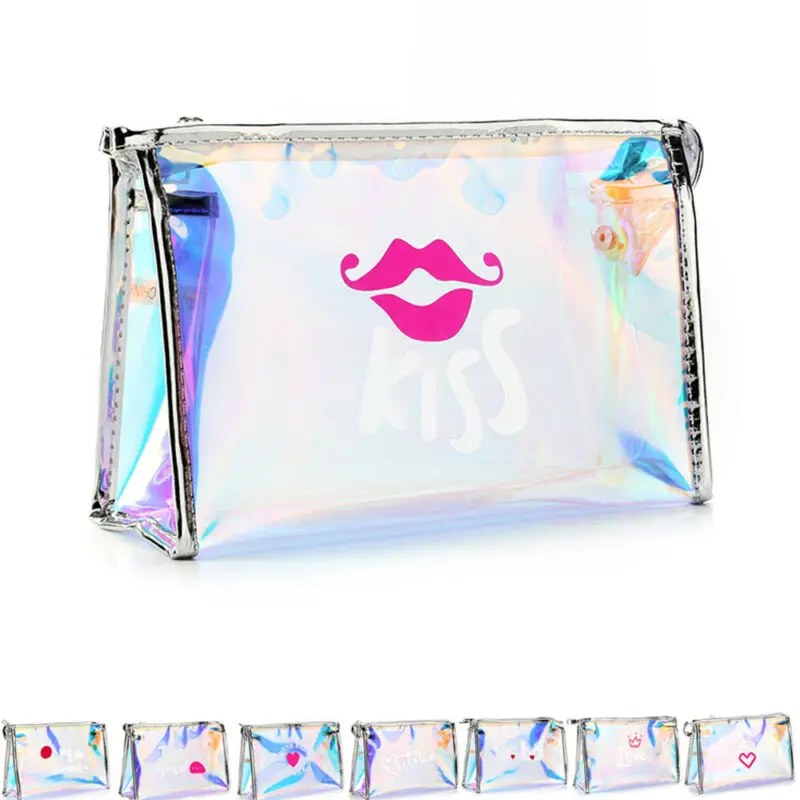 

Fashion Waterproof Laser Cosmetic Bags Women Neceser Make Up Bag PVC Pouch Wash Toiletry Bag Travel Organizer Case