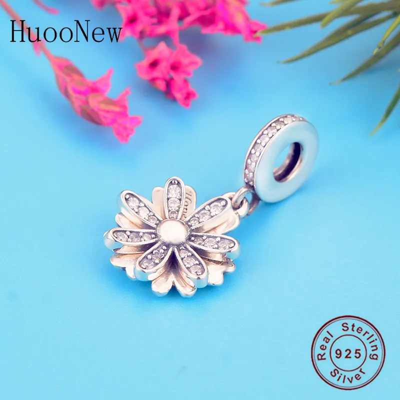 Fit Original Pandora Charm Bracelet 100% 925 Silver Sunflower Clover Cubic Zirconia Pendant Bead For Making Berloque 2020 NEW | Украшения и