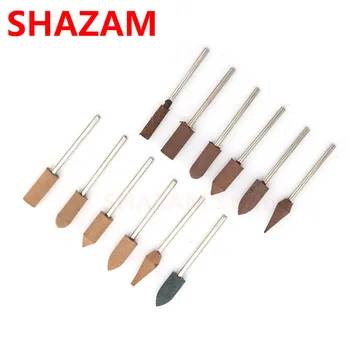 

Sesame Rubber Cowhide Abrasive Grinding Head 2.35mm Shank For Metal Rust Removal Jade Mold Fine Polishing Rotary Tools 10pcs