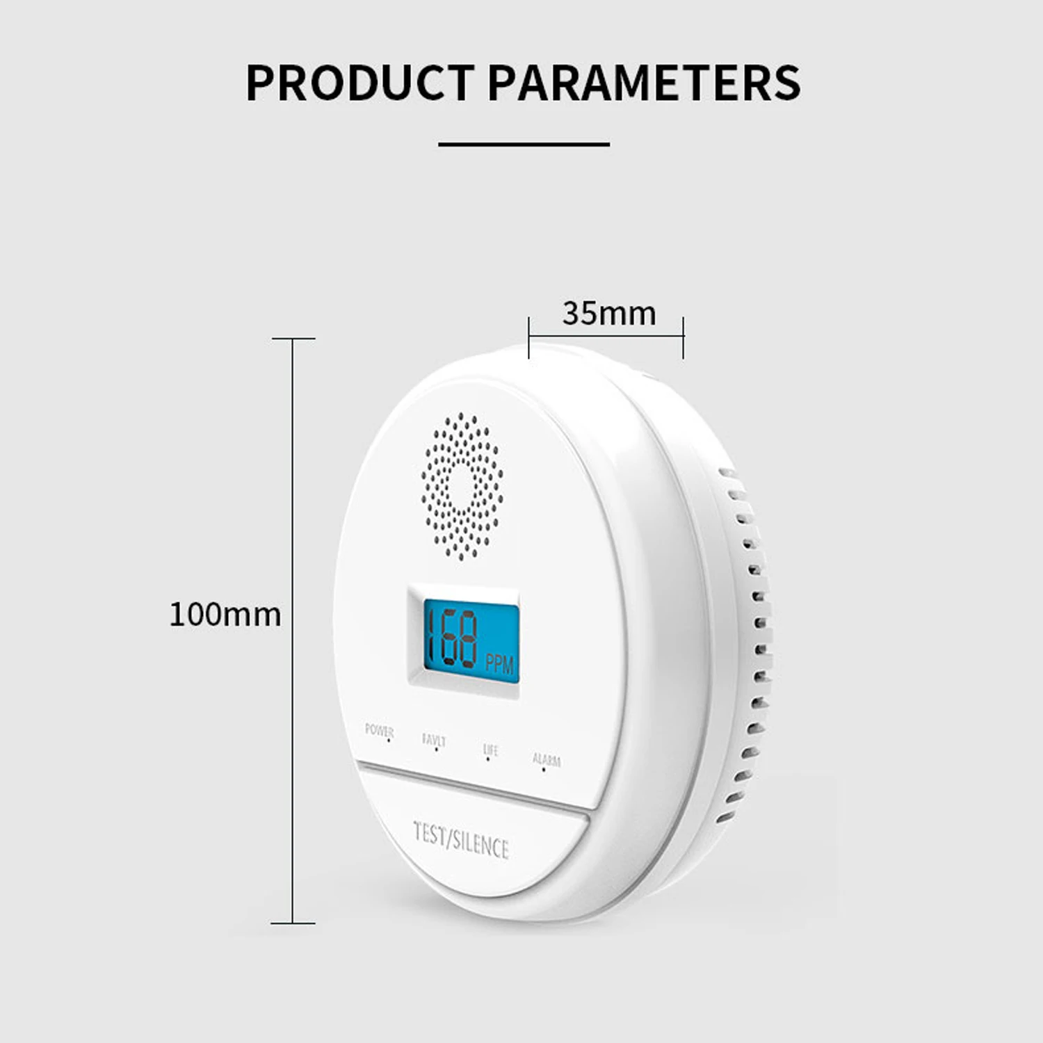 433MHz Wireless Carbon Monoxide Poisoning Smoke Gas Sensor CO Gas Leakage Warning Alarm Detector LCD Display Concentration