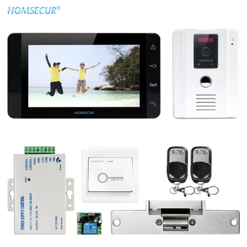 

HOMSECUR 7" Video&Audio Smart Doorbell+Touch Button Monitor Fail Safe Lock Remote Unlock 1C1M for Apartment TC011-W + TM703-B