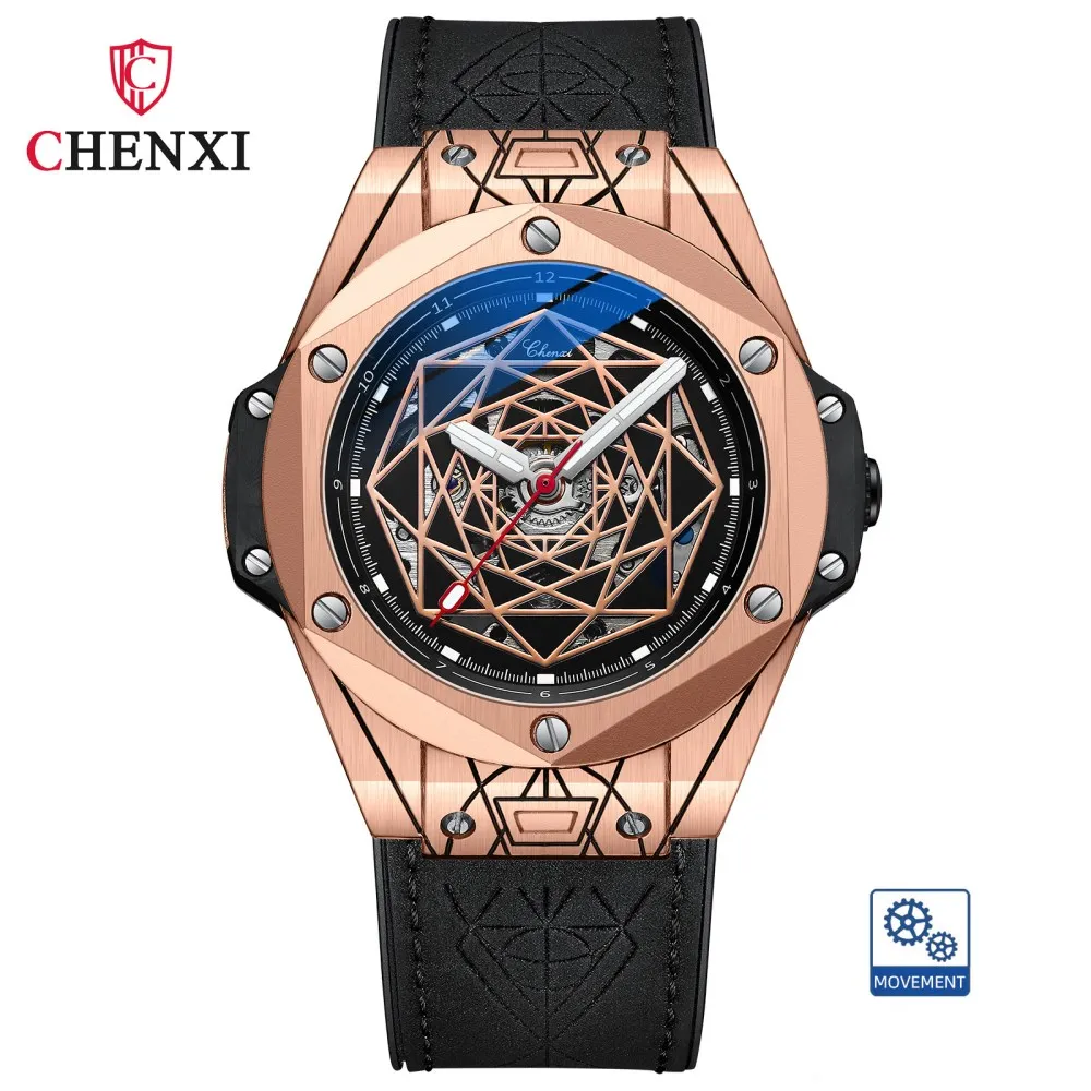

CHENXI Fashion Men Mechanical Watch Top Luxury Brand Business Automatic Waterproof Luminous Wristwatches Men Relogio Masculino