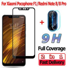 2 в 1 защитное стекло на Xiaomi Pocophone F1 протектор экрана Redmi Note 8 Pro закаленное стекло Redmi Note8 камера стекло Покофон Ф1 защитное стекло редми ноут 8 стекло ксиоми редми нот 8 про стекло Pocophone F1 glass