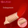EXVOID Penis Sleeve Delay Ejaculation Reusable Condom Dildo Enlargement Adult Products Sex Toys for Men Penis Erection Cock Ring 1