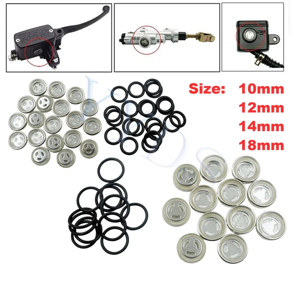 4 Guarnizioni Serbatoio Pompa Freno Moto 18mm - Universali Per Suzuki E Altri Modelli - Foto 11