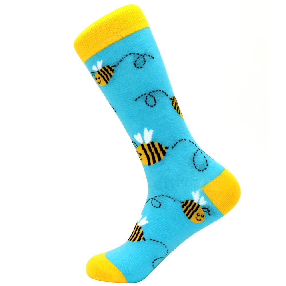 Vibrant Cartoon Cotton Crew Socks - Fun & Comfy Style