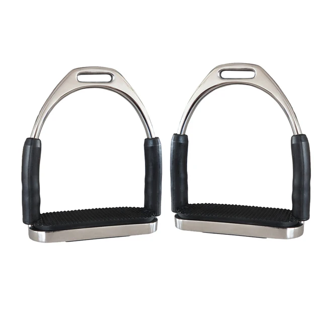 1 Pair Horse Riding Stainless Steel Durable Racing Stirrups Flexible Outdoor Saddle Pedals Anti Slip Sports Folding Safety 2