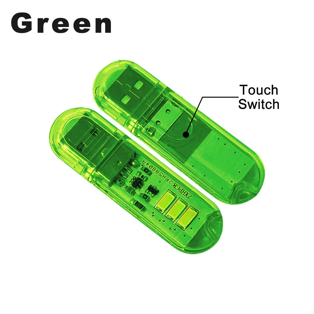 Green Сенсорный переключатель DC5V USB светодиодный мини-Книжный светильник 1,5 Вт Светодиодный настольный светильник для чтения красный синий зеленый белый портативный гибкий USB светодиодный ночник s - Испускаемый цвет: Green