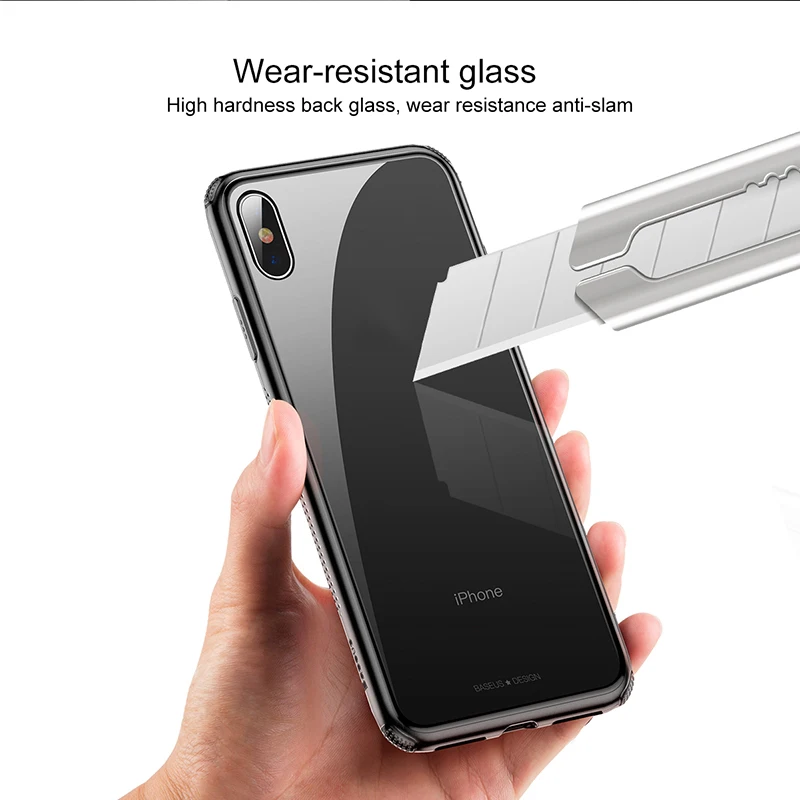 Baseus роскошный оригинальный чехол из закаленного стекла для iPhone Xs Max XR 2018 телефона