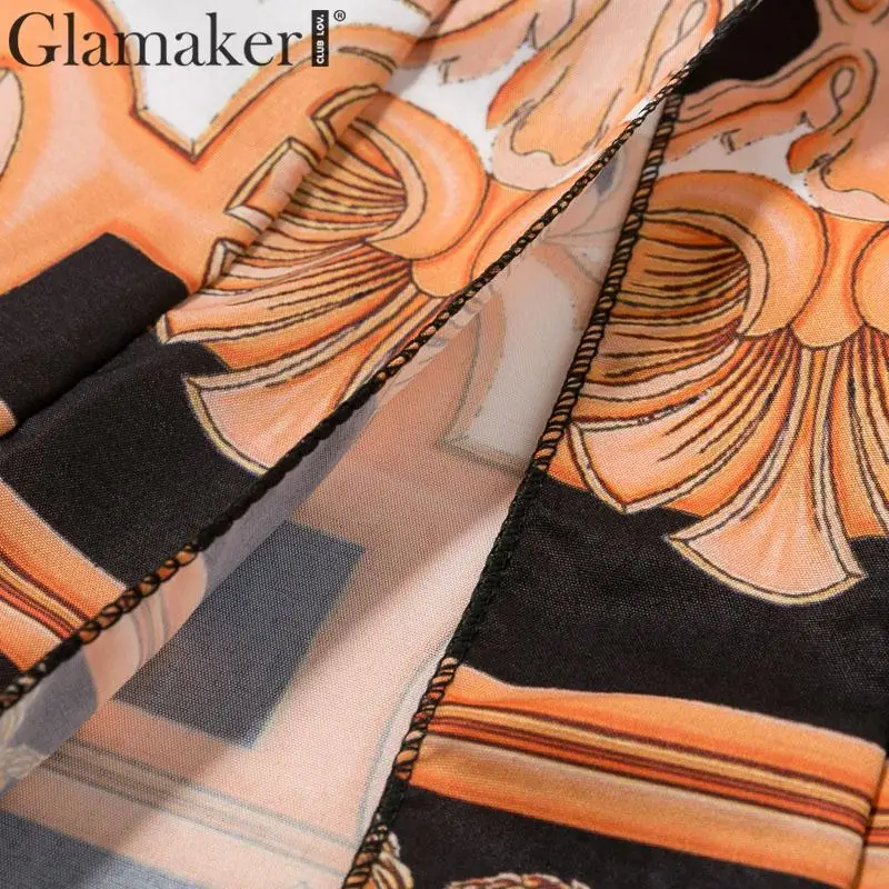 Glamaker винтажное барокко печати длинное обтягивающее платье ретро широкий подол длинное вечернее платье женское Платье макси с длинным рукавом vestidos de fiesta