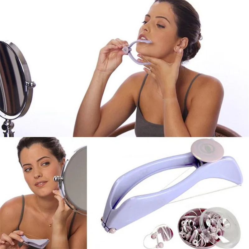 Protable Mini Spring Threading Epilator Women Facial Hair Remover Face Cheeks Leg Arm Eyebrow Epilator Tool 20#55