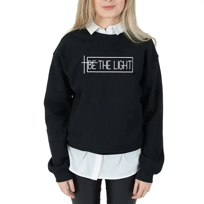 Skup Bądź jasna koszulka dla kobiet bluza i bluzy sweter Crewneck długi rękaw Harajuku Streetwear bluza damska Christian odzież topy