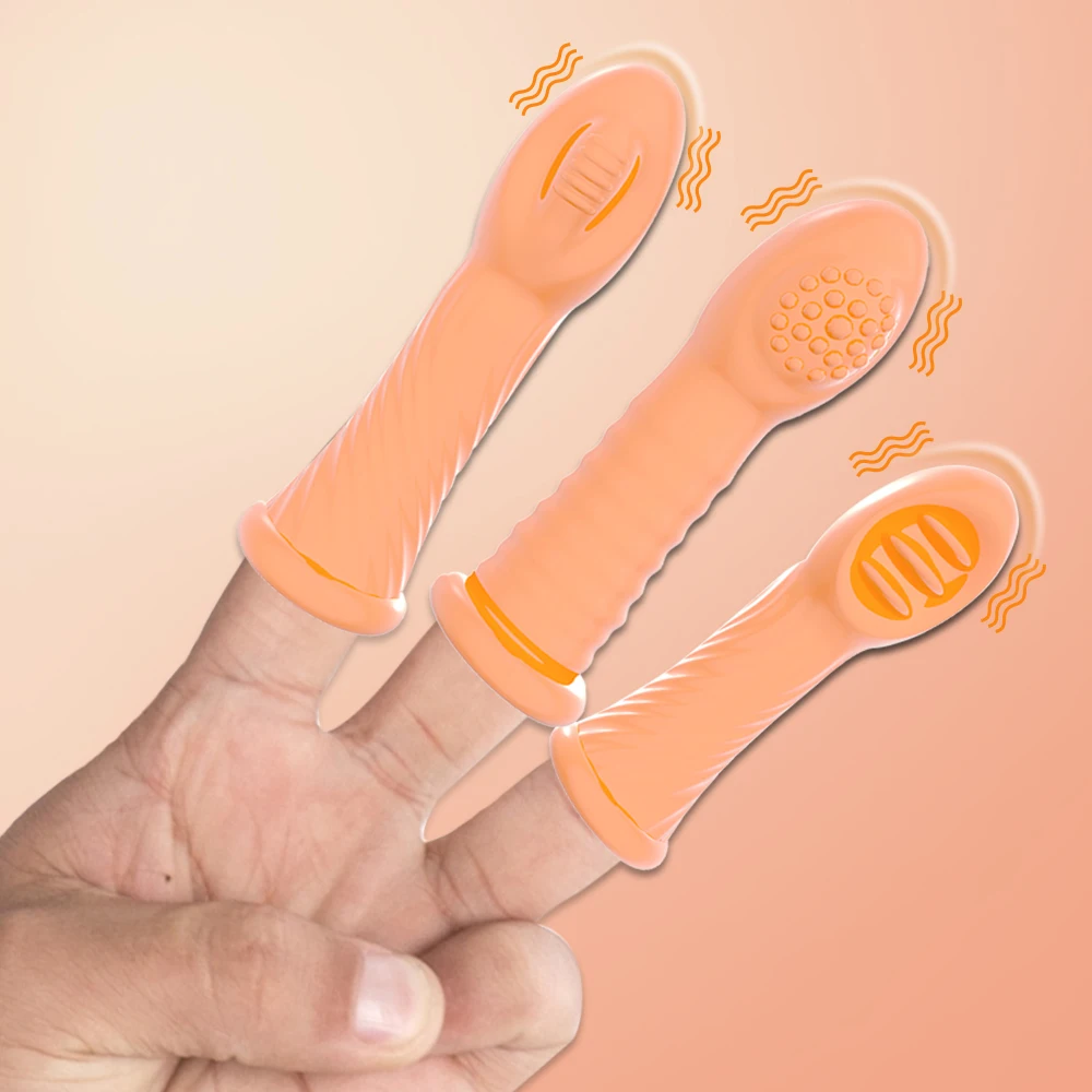 Finger Vibrators Orgasm G Spot Clitoris Vaginal Massage Stimulator Masturbator Erotic Vibrating Finger Sleeve Sex Toy For Women vaginal vibrators clitoris vibrator female sex toys vibrator sex toy