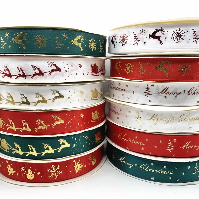 Ribbon 5yards Christmas Ribbon Printed Polyester Ribbon ribbon decoration ribbon supplies christmas ribbon wrapping ribbon For Handmade Design Decoration Gift Packing