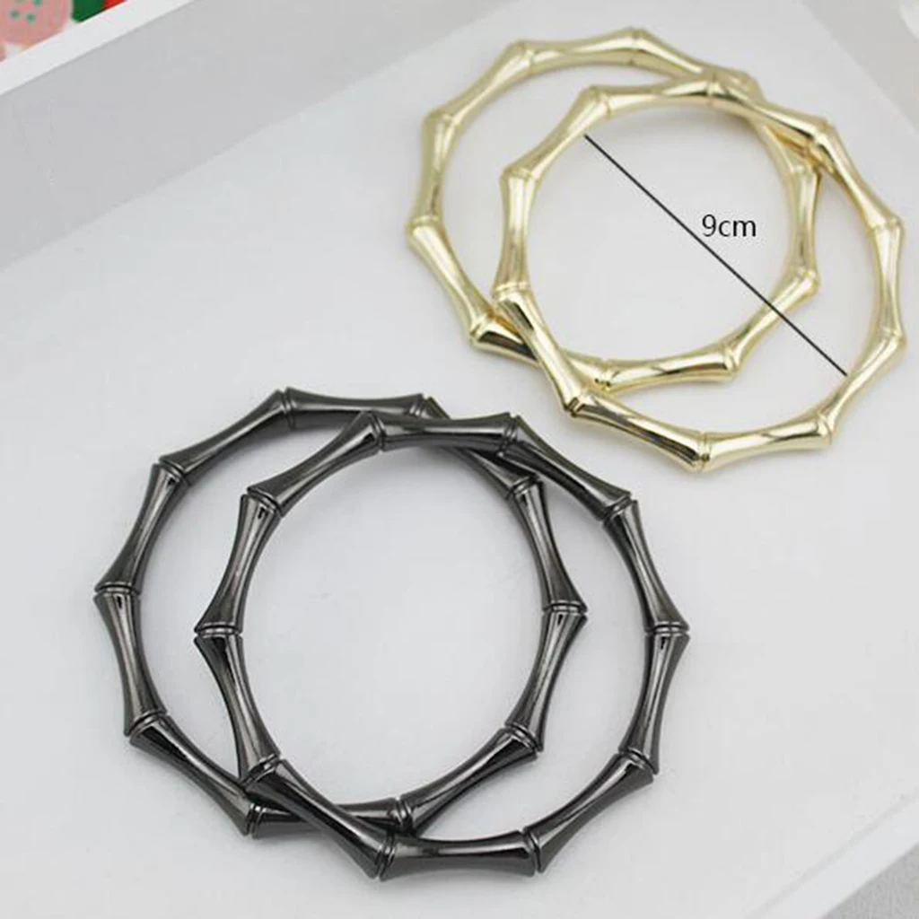 2Pcs Round Metal Replacement Top Handbags Handle Crossbody Bag Part Accessories