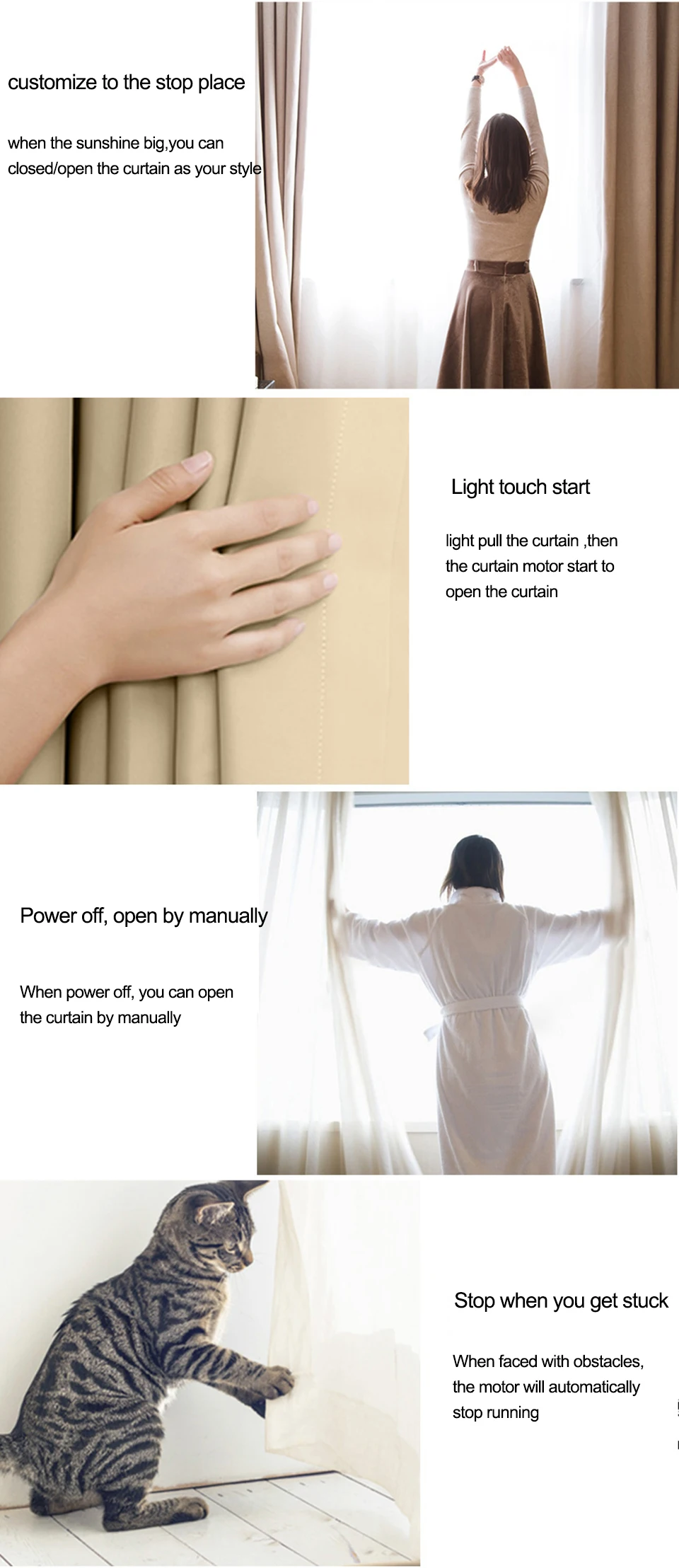 H716d2649d7a844ff8f743a6bf70085a7R Tuya Newest shorter Smart WiFi engine Motorized curtain cornice Intelligent Track curtain motor Support Alexa Google home Alice Mallzona