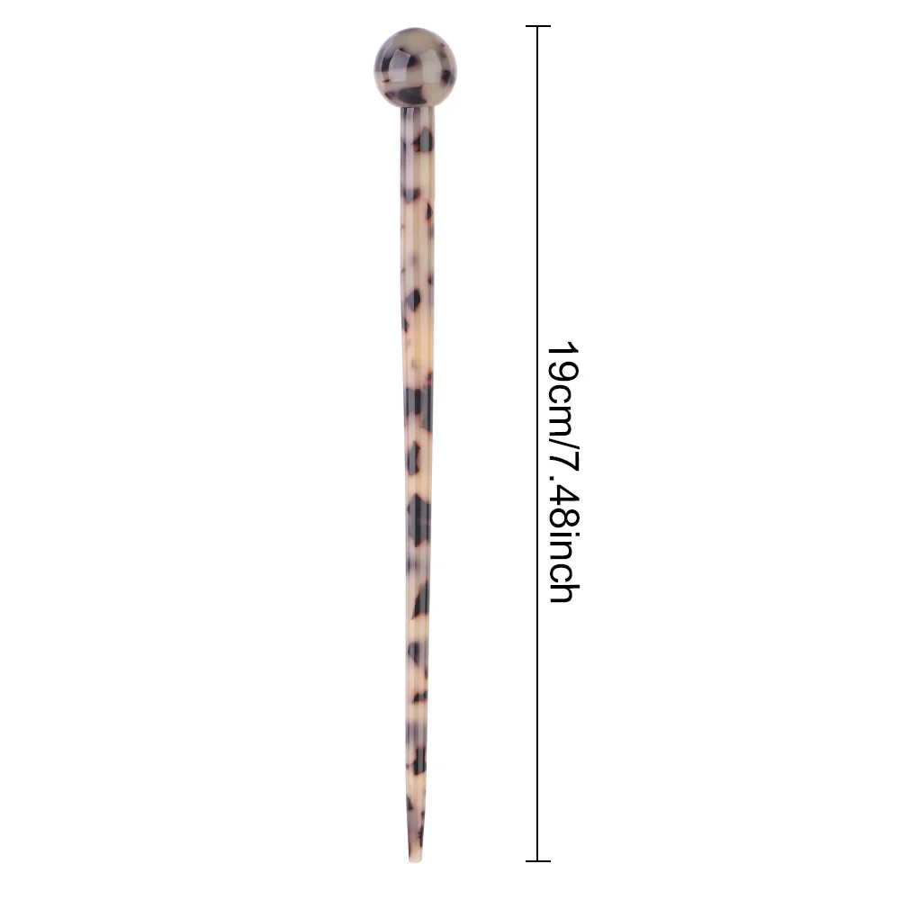 Acetate Hair Sticks Round ball Tortoise Shell Resin Hairpin Leopard Chopsticks Hair Pins Hair Accessories for Women and Girls flapper headband