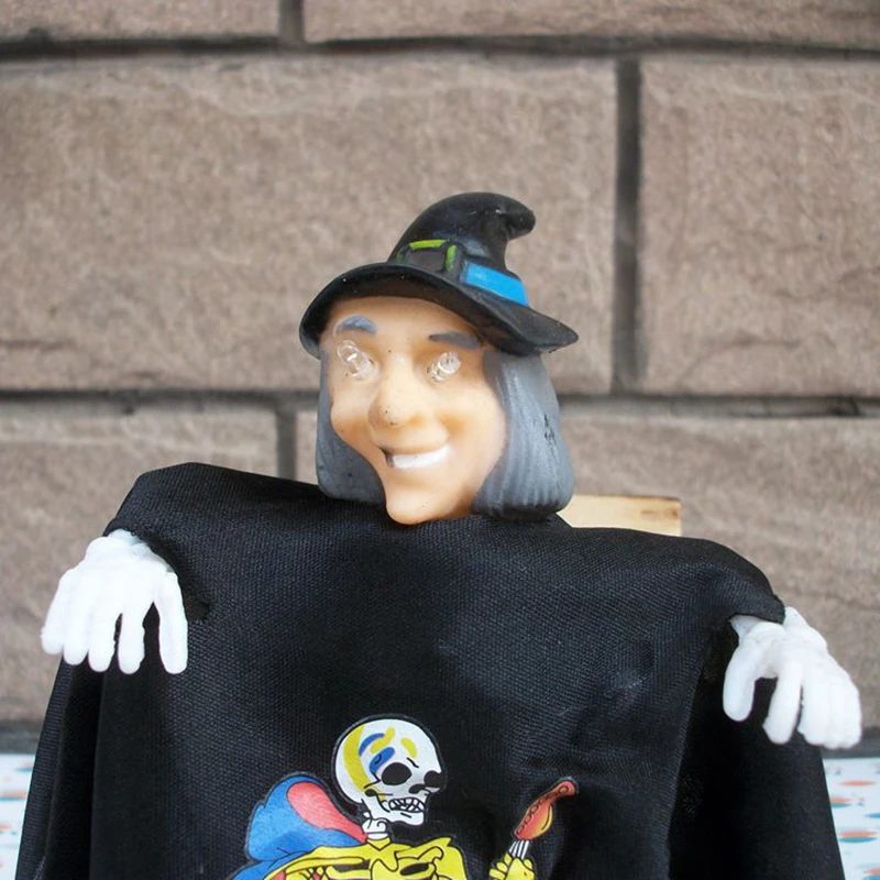 

Surprise Scary Box Horror Supply Wooden Halloween Holiday Black Man Ghost Surprising Gift Jumps Up Horrible Sound