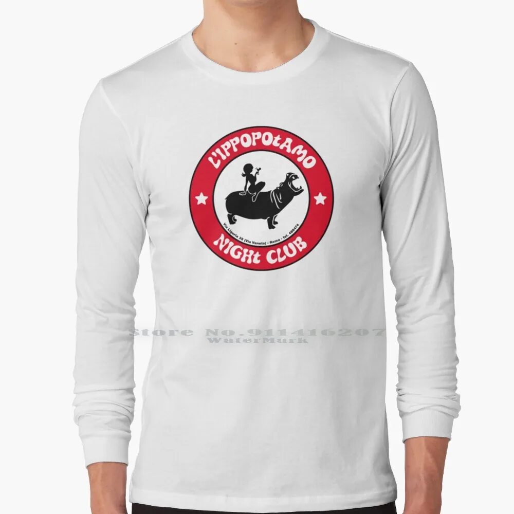 L'Ippopotamo Night Club ( Fantozzi ) T Shirt 100% Puro Cotone Lippopotamo Night Club Fantozzi Calboni Filini Commedia Italiana