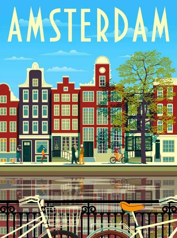 

Путешествия Амстердам настенный постер холст художественные принты настенное искусство для гостиной спальни Декор