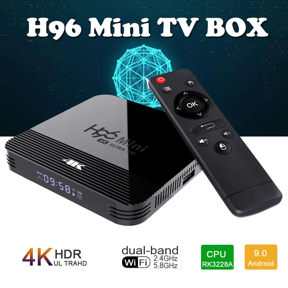 

H96 Mini Android 9.0 Smart TV BOX RK3328A Quad Core OTT TV BOX 2.4G/5G Wifi 4KAndroid TV Box Ultra HD Media Player Set Top Box