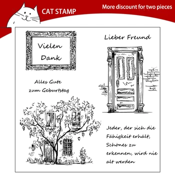 

Door / Tree / German Clear Stamps For Scrapbooking Card Making Photo Album Silicone Stamp DIY Decorative Crafts