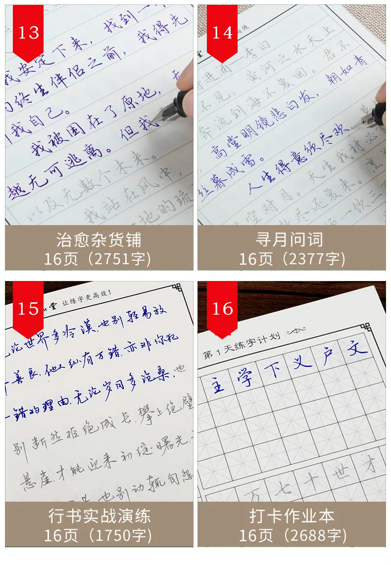 Livro de cópia de caligrafia chinesa 16