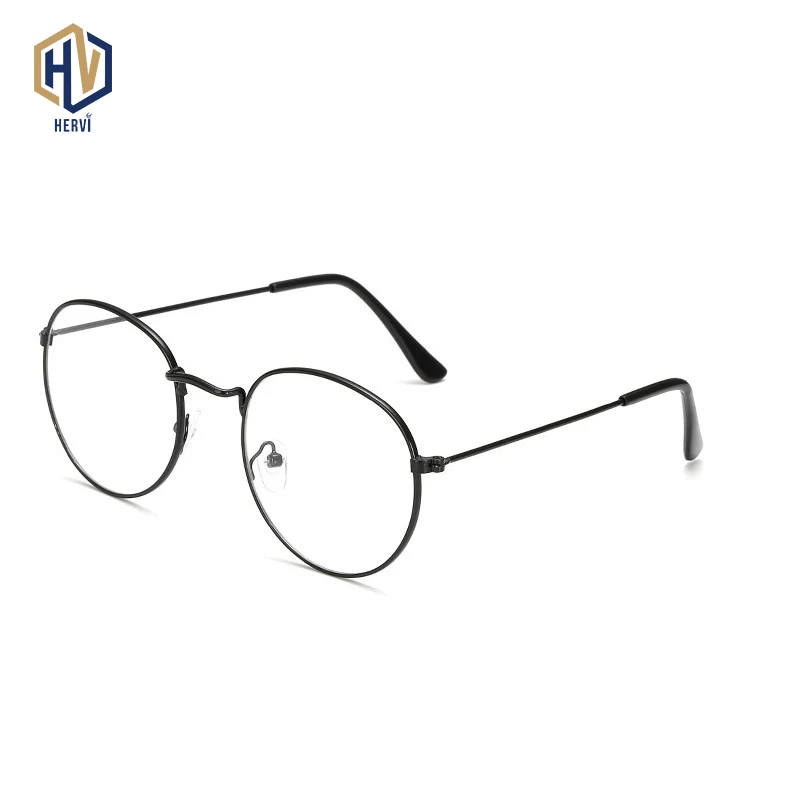 

2019 New Woman Optical Glasses Frames Designer Metal Round Glasses Frame Clear lens Eyeware Black Silver Gold Eye Glass