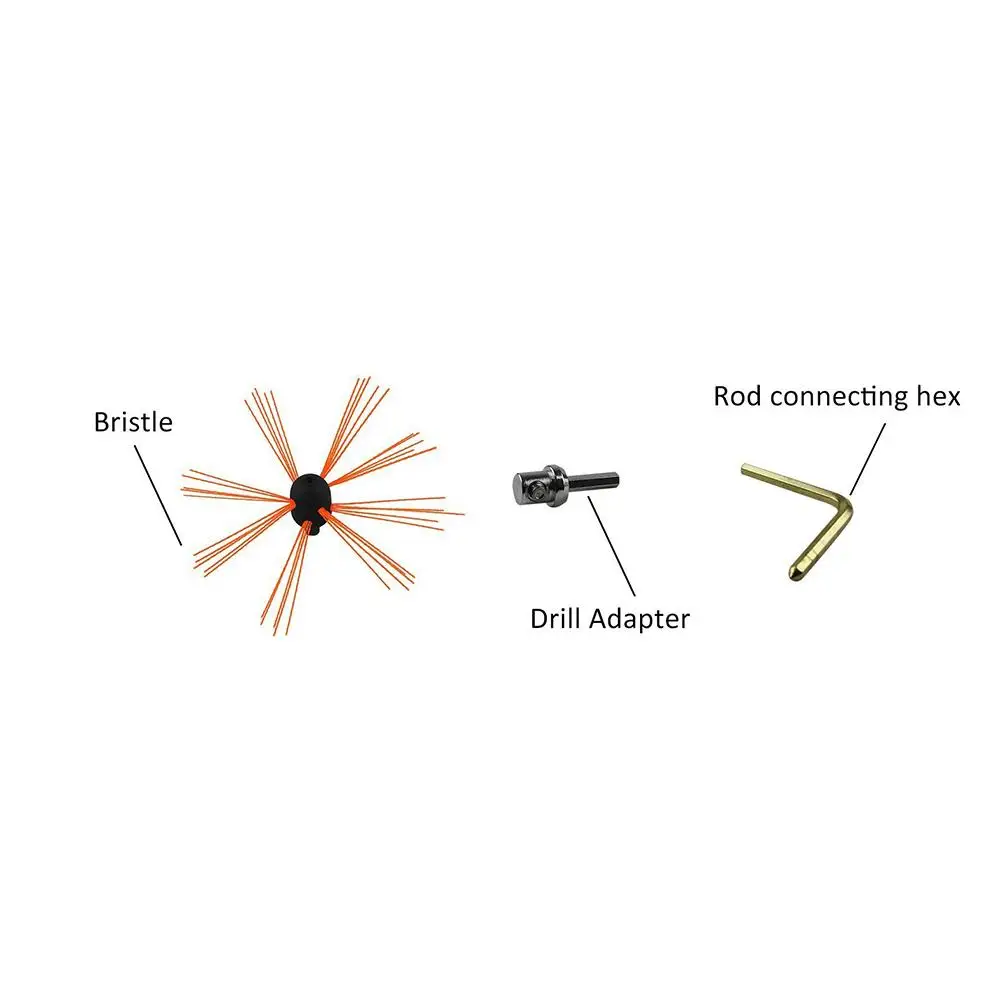 1 Набор дымоочистителя дымохода щетка-электрическая дрель привод подметания чистящих Инструментов Наборы с усиленными нейлоновыми гибкими стержнями