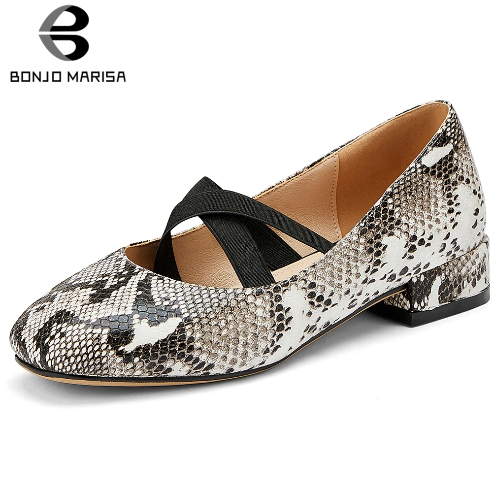 

BONJOMARISA 2020 New Ladies slip-on Mary Janes Pumps Fashion mixed-color Low Heel Pumps Women Elegant Shallow Shoes Woman