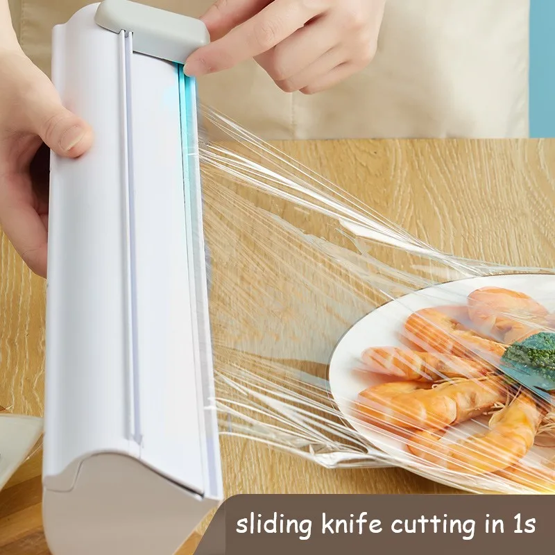 Cling Film Cutter Food Wrap Dispenser Sliding Knife Type Wall