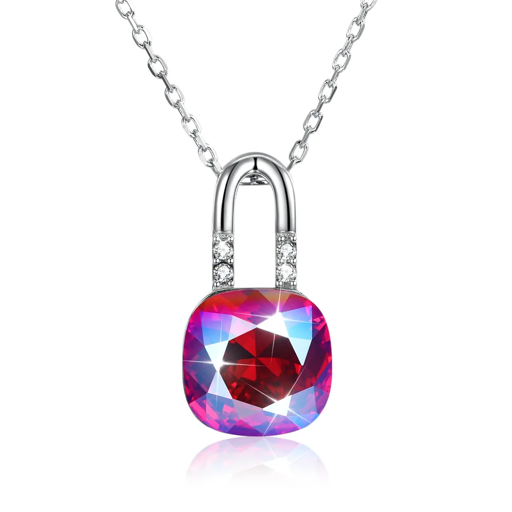 

Lycra Nigerian Uses Swarovski Element Europe And America Fine Silver 925 Lock Head Crystal Necklace Cross Border Hot Selling Acc