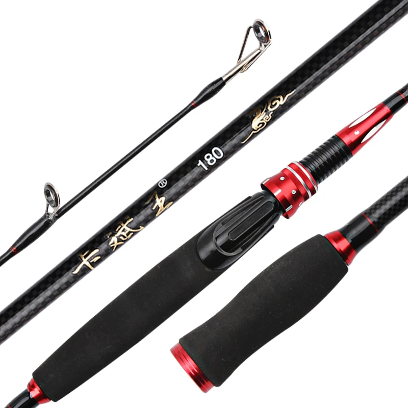 1.8m 2 Segments Fishing Rod M Power Line Wt.6-15lb Lure Wt.1/8-3/4oz Carbon Spinning Casting Lure Fishing Rod YURUYIROD