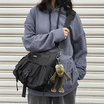

Canvas Bag Shoulder Bag Retro Messenger Bag Large Capacity Students & Canvas Width 33cm Height 24cm Thickness 13cm