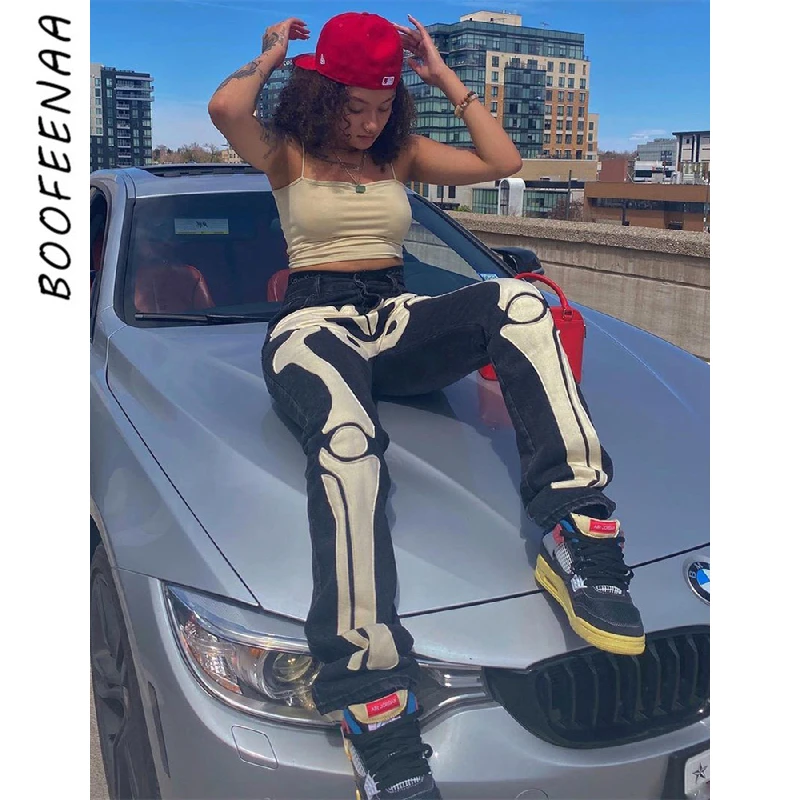 cyber y2k skeleton pants
