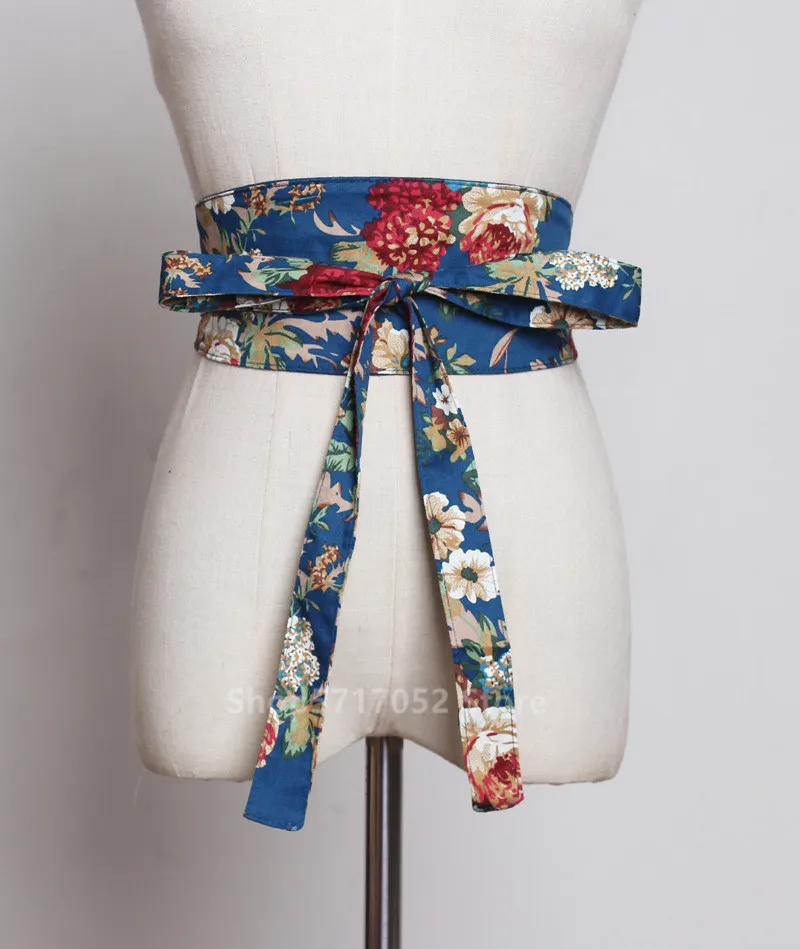 Lady japonais Ceinture Kimono Yukata Obi Sangle Large Robe wiastband en Daim Synthétique Décor 