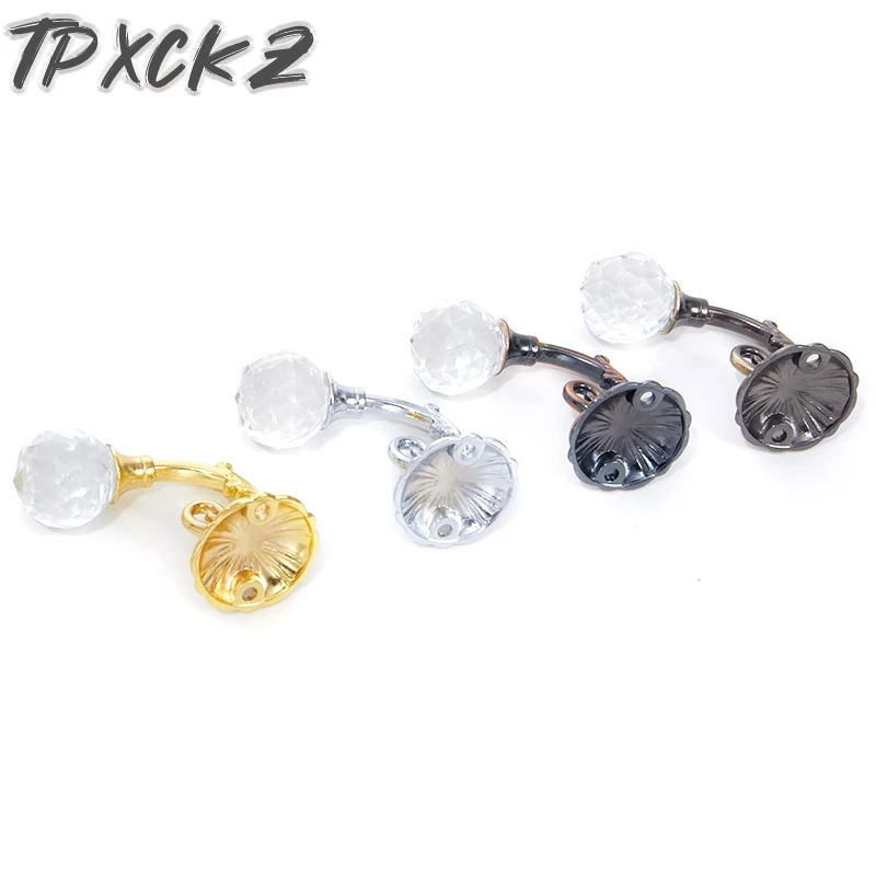 2pcs Metal Crystal Glass Curtain Holdback Wall Tie Back Hooks Hanger Holder Rods Home Storage Button Accessoires | Дом и сад