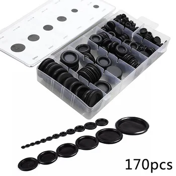

170pcs Rubber Grommet Set Electrical Assortment Gasket Wire Efficient Kit Wiring