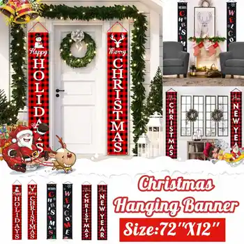 

2pcs Christmas Banner Merry Christmas Decor For Home 2020 Christmas Door Decor Xmas Gifts New Year Navidad Noel