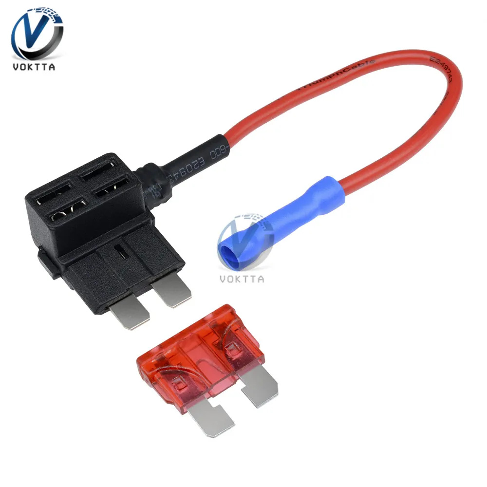 12V Car Fuse Holder Adapter with 10A Fuse