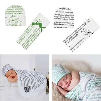

KLV Newborn Swaddle Blanket Baby Storybook Sleeping Bag Hat 2pcs Photography Props