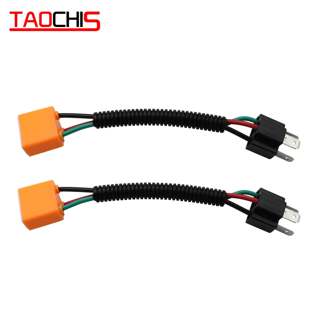 

TAOCHIS Авто упрощенный H4 9003 HB2 Hi/короче спереди и длиннее сзади) Bi-ксеноновых фар, Высокопрочная конструкция лампы Реле Жгут проводов контроллер для Hella 3r Bi Xenon Bi-светодиодный объектив