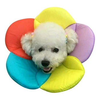 

Pet Dog Protective Shield Elizabeth Sponge Flower Shape Soft Cloth Flower Pet Supplies 6 Colors Anti-Bite Goods For Pets