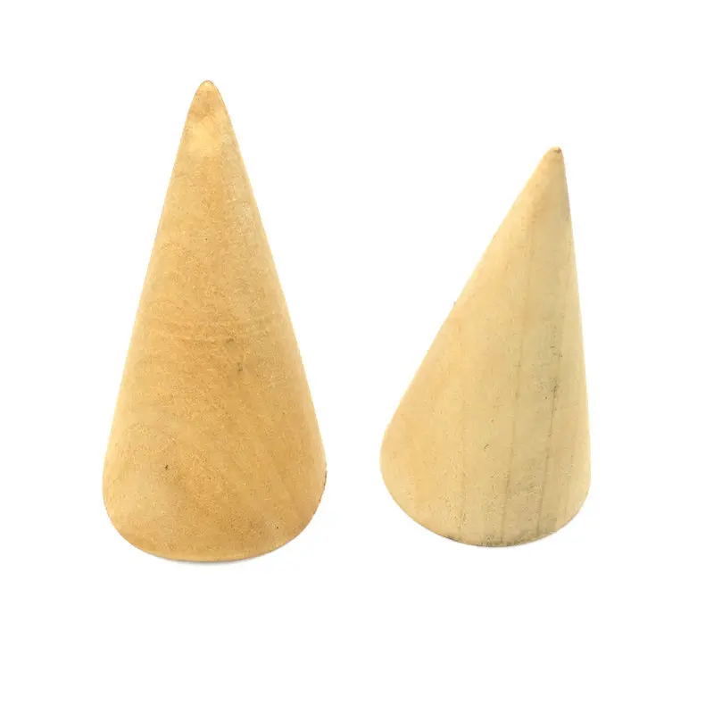 

Sharp Cone-Shaped Wood 2 Kind Size Jewelry Display Props Ring Pillow Cross Border Electricity Supplier Supply of Goods