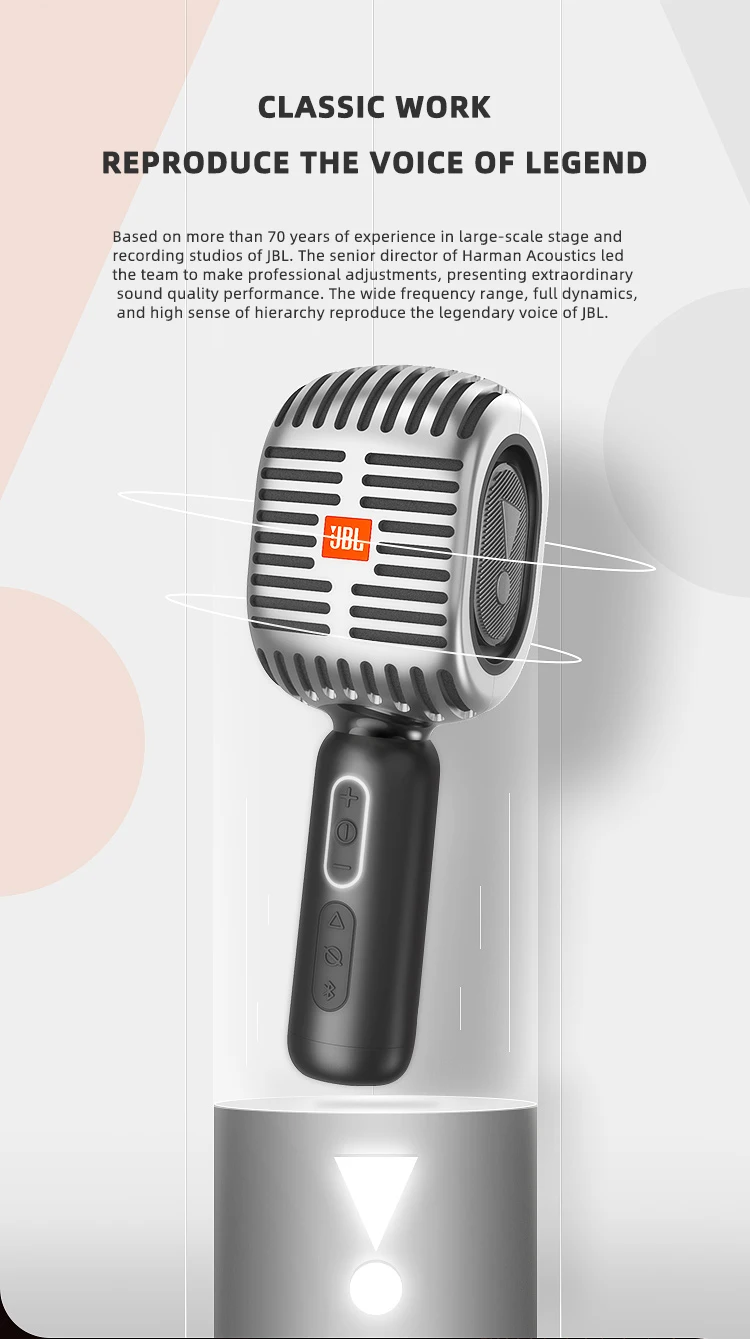 JBL KMC 600 Professional Karaoke Microphone Portable Bluetooth Wireless Speaker Microphone for Phone Handheld Dynamic Mic