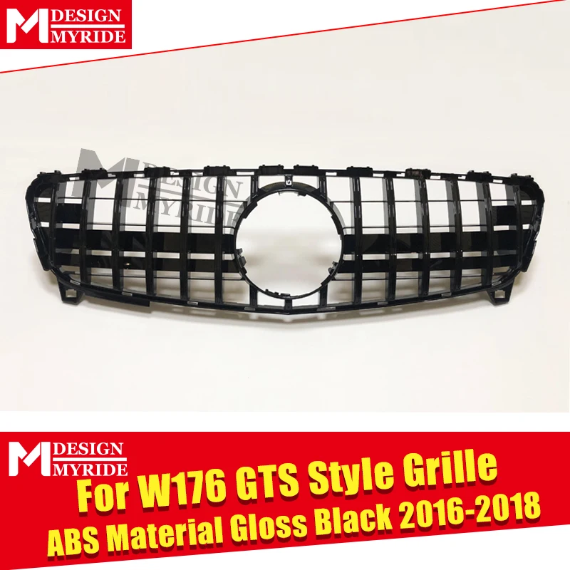 Для Mercedes MB W176 A класс спортивный бампер передний GTS решетка гриль ABS Глянец серебро добавить на стиль A45 вид без знака