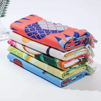 

2020New Soft Tassel Beach Towel 220x97CM 3D Fruits Printed Summer Pool Towel Water Sports Bath Towels Beach Sea Mat Playa Toalla