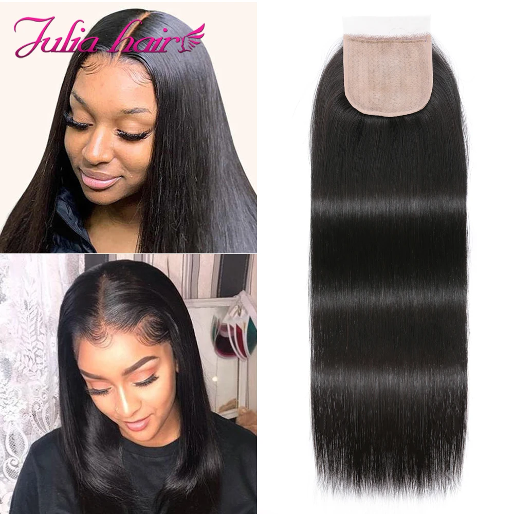 Brazilian Straight Silk Base Lace Closure Free Part Natural Color Body Wave Lace Closure 16-20 Julia Hair Curly Lace Closure (1)