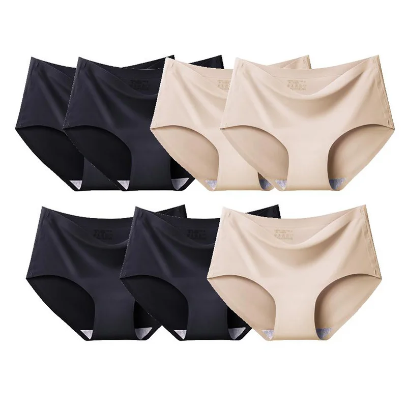 

Women Underwear Set 7PCS Women's Underwear Comfort Underpants Sexy Ice Silk Panties For Woman Low-Rise Lingerie Pantys Plus Size