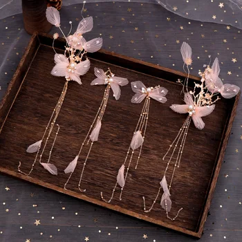 

Korean Version of the Beautiful Butterfly Antique Bride Tiara Hairpin Earrings Set